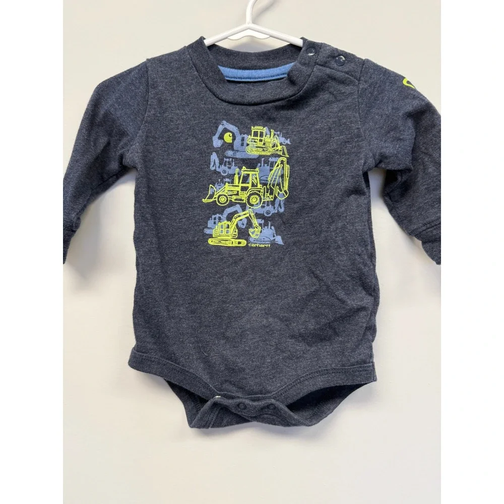 Carhartt‎ Baby Boys Long Sleeve Construction Bodysuit Gray 6M RN13706